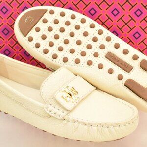 New Tory Burch Sz 9.5 Kira Driver mini Tumbled leather FLATS MOCCASINS 56443